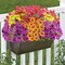 10 PCS Artificial Fall Flowers for Outdoors – UV Resistant Faux Mums & Eucalyptus Plants for Porch, Patio, Garden, Planter Boxes, Autumn Outdoor Décor 3.15"D x 13.8"W x 4"H